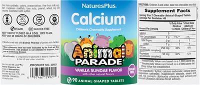 Calcium Vanilla Sundae Flavor label