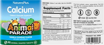 Calcium Vanilla Sundae Flavor label
