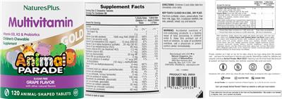 Multivitamin Gold Grape Flavor label