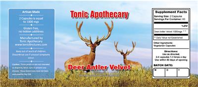 Deer Antler Velvet label