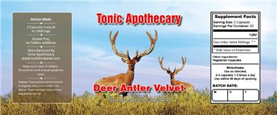 Deer Antler Velvet label