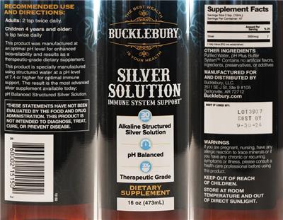 Silver Solution 30 ppm label