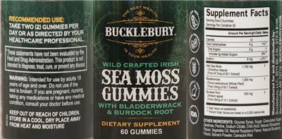 Wild Crafted Sea Moss Gummies label