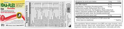 Hema-Plex Chewables Delicious Mixed Berry Flavored label
