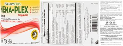 Hema-Plex Capsules label