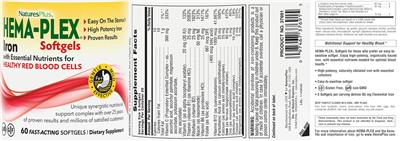 Hema-Plex Softgels label