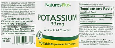 Potassium 99 mg label