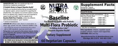 Baseline Multi-Flora Probiotic label