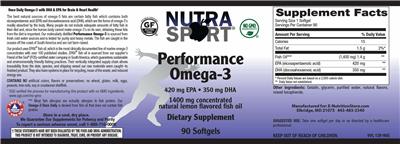 Performance Omega-3 label
