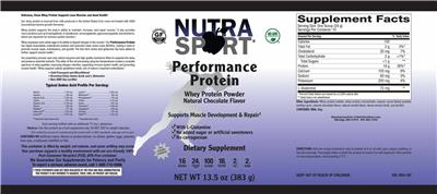 Performance Protein Natural Chocolate Flavor label