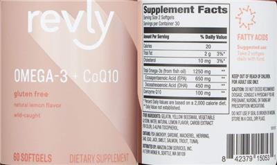 Omega-3 + CoQ10 label