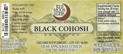 Black Cohosh label