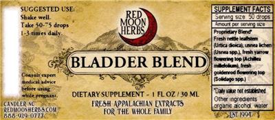 Bladder Blend label