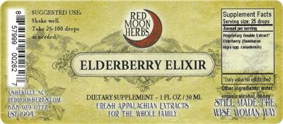 Elderberry Elixir label