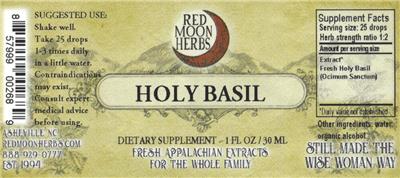 Holy Basil label