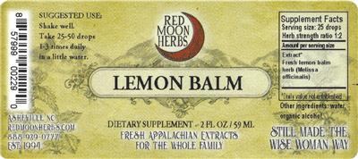 Lemon Balm label