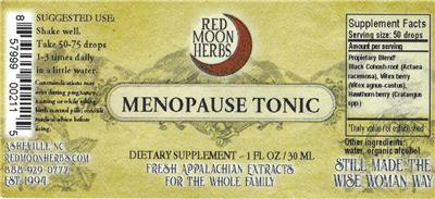 Menopause Tonic label