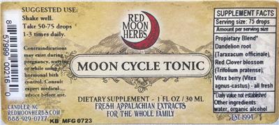 Moon Cycle Tonic label