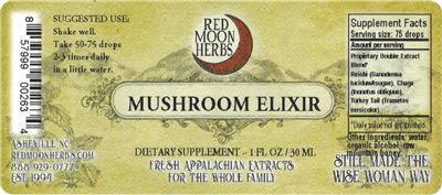 Mushroom Elixir label
