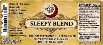 Sleepy Blend label