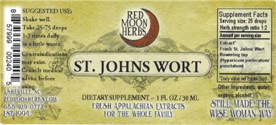St. Johns Wort label
