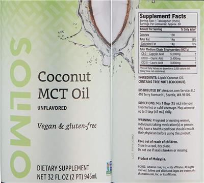 Coconut MCT Oil Unflavored label