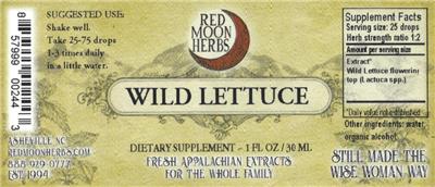 Wild Lettuce label