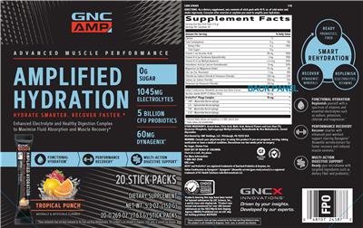 Amplified Hydration Tropical Punch label