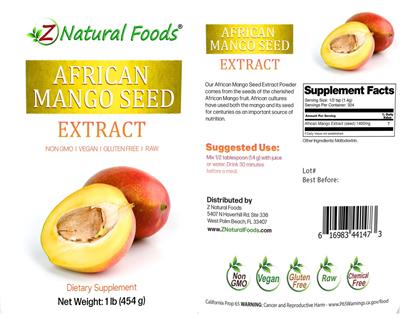 African Mango Seed Extract label