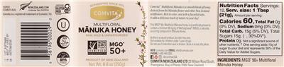Multifloral Manuka Honey MGO50+ label