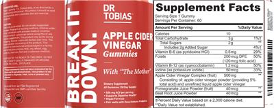 Apple Cider Vinegar Gummies label