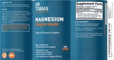 Magnesium Bisglycinate 200 mg label
