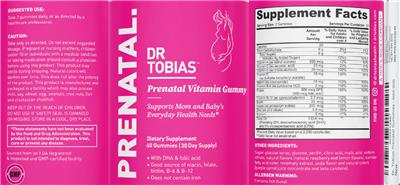 Prenatal Vitamin Gummy label