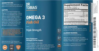 Triple Strength Omega 3 Fish Oil label