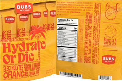 Hydrate or Die Orange label
