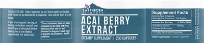 Acai Berry Extract label
