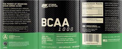 BCAA 1000 label