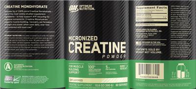 Micronized Creatine Powder Unflavored label