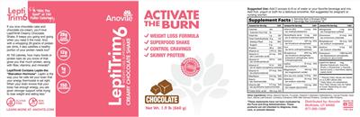 LeptiTrim6 Creamy Chocolate Shake label
