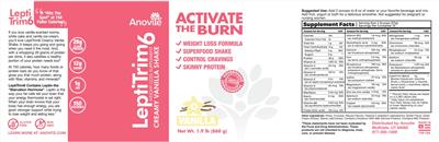 LeptiTrim6 Creamy Vanilla Shake label