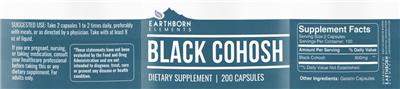Black Cohosh label