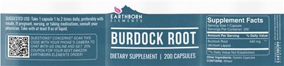 Burdock Root label