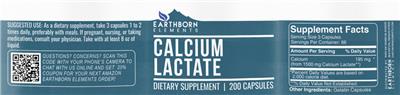 Calcium Lactate label