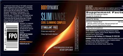 Slimvance Core Slimming Complex label