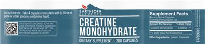Creatine Monohydrate label