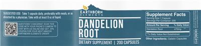 Dandelion Root label