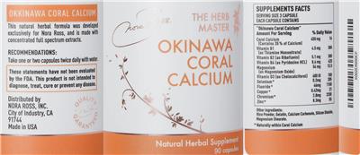 Okinawa Coral Calcium label