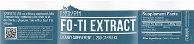 Fo-Ti Extract label