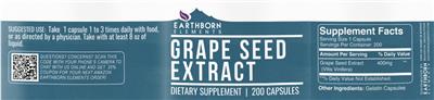 Grape Seed Extract label