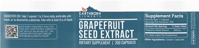 Grapefruit Seed Extract label